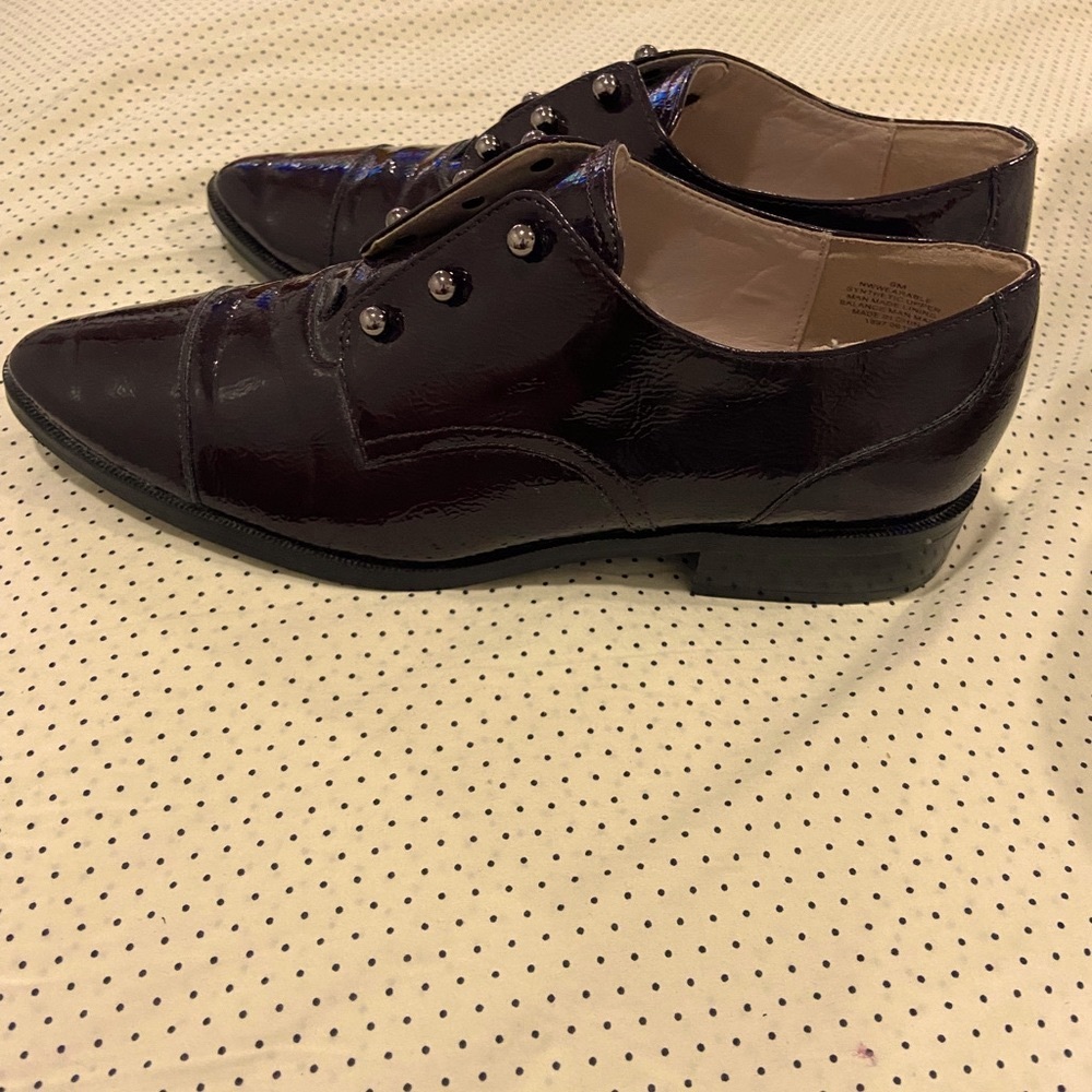 Beautiful embossed patent leather slip on loafers